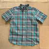 Short-Sleeve Madras Button Down, Teal