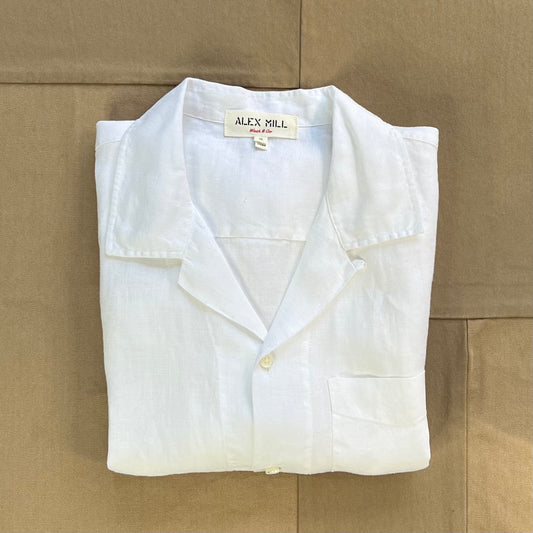Camp Shirt in Linen, White