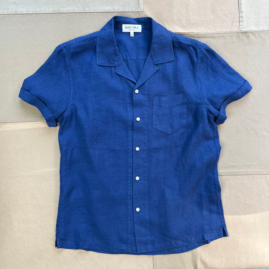 Camp Shirt in Linen, French Navy