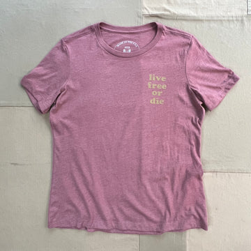 Women's Live Free or Die New Hampshire Relaxed T-shirt, Dusty Rose