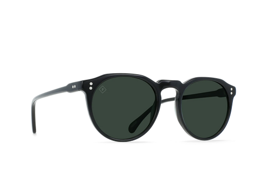 Remmy Sunglasses, Crystal Black/Green Polarized