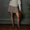 Pleated Mini Skort, Khaki