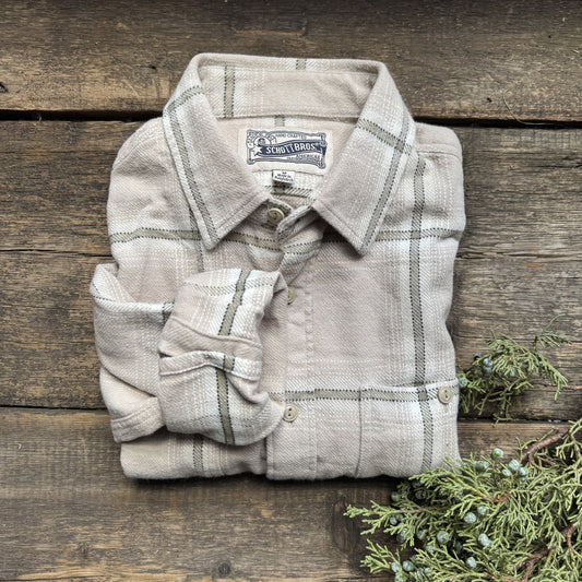 Plaid Cotton Flannel Shirt, Sand