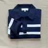 Isa Polo Pullover In Cashmere, Navy/White
