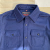 CPO Wool Button Down Shirt, Navy Blue