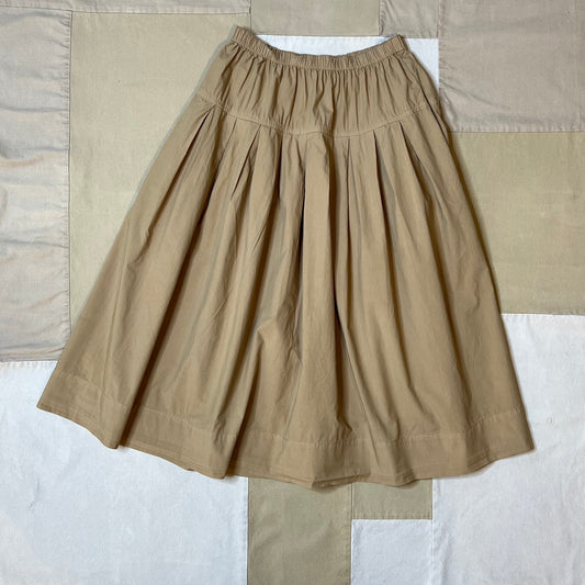 June Pull-On Skirt in Paper Cotton, Vintage Khaki
