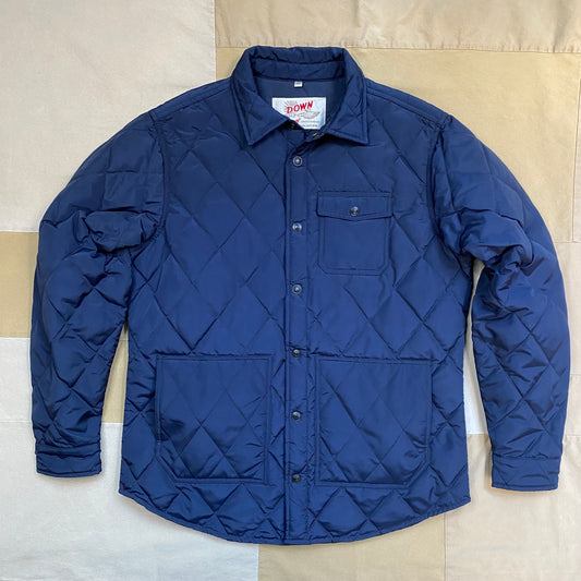 Down-filled Quilted Shirt Jacket, Navy