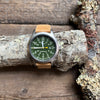 Expedition 40mm Leather Strap Watch, Olive
