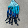 Erin Ombre Beaded Fringe Earrings, Blue