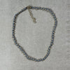 Glass Brass Necklace, Grey