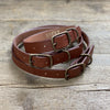 Leather Dog Collar & Leash, Brown Leather