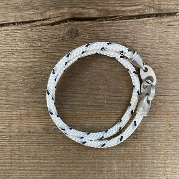 SAULT Catch Double Rope Bracelet, Nautical White/Steel