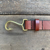 Custom Fish-Hook Leather Belt, Chestnut