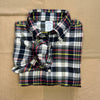 Washed Cotton Madras Button-Down Collar Sport Shirt, Navy Multi
