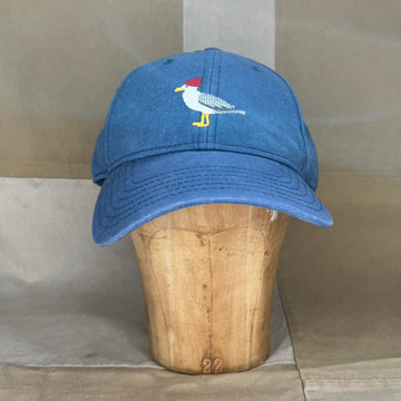 Seagull Needlepoint Hat, Slate Blue