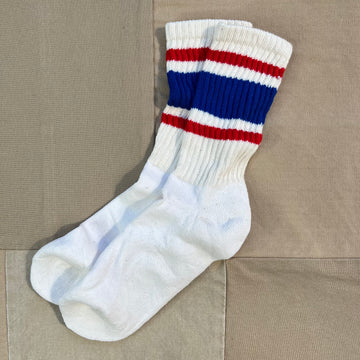 Retro Stripe Sock, Royal / Red