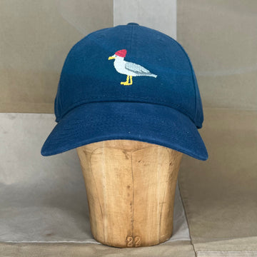 Seagull Needlepoint Hat, Navy