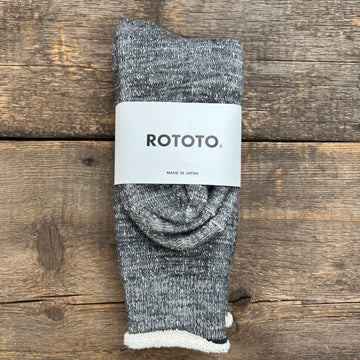 Double Face Crew Socks, Charcoal