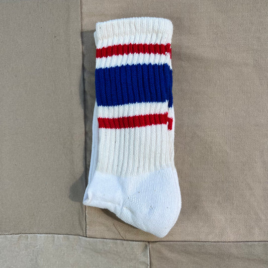 Retro Stripe Sock, Royal / Red