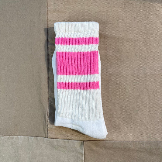 Retro Stripe Sock, Pink Carnation