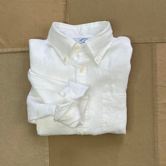 Irish Linen Sport Shirt, White, Regular-Fit
